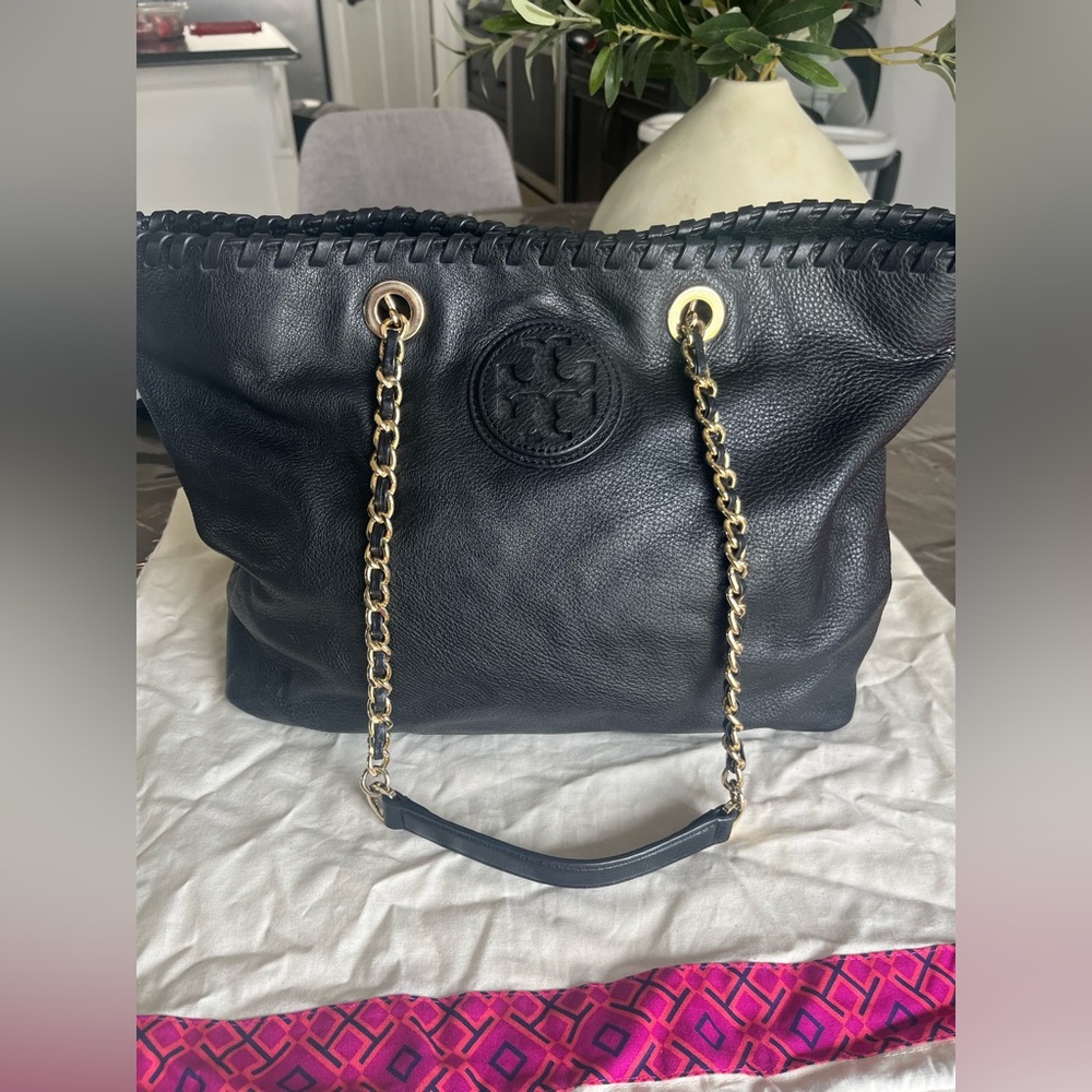 Black leather Tory Burch shoulder bag